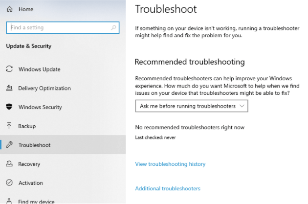 Additional troubleshooters.