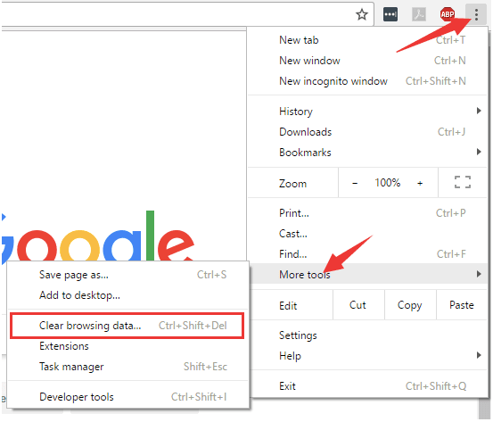 google chrome clear cache from one site