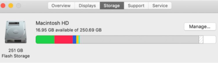 how to check storage on mac