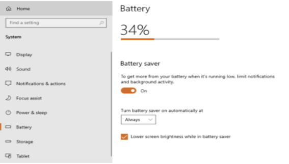 Battery Saver Option