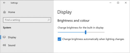 Change or Adjust Brightness in windows 10