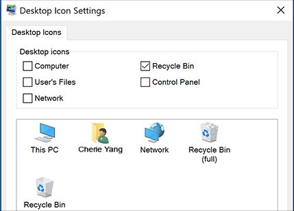 Restore Default Windows 10 Desktop Icons