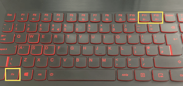 keyboard to turn down the brightness