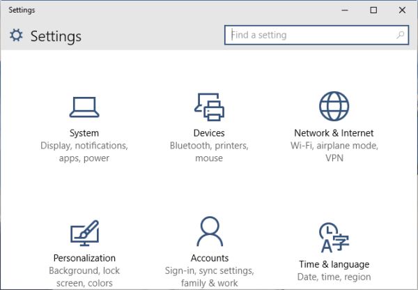 Create an administrator account via PC settings
