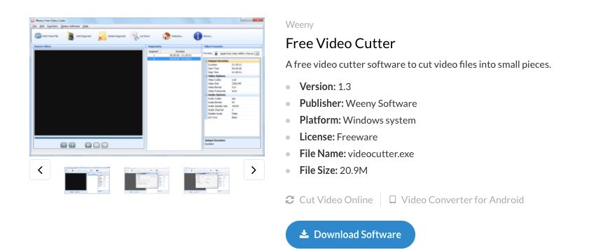 Weeny free video cutter