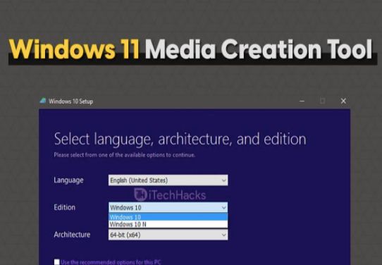 Create installation media for another PC option