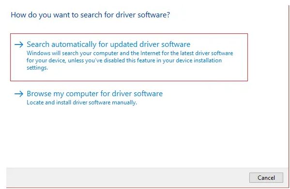 Search automatically for drivers