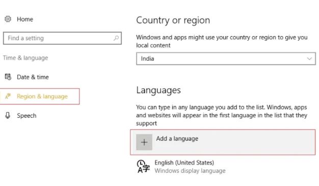 Select your desired region