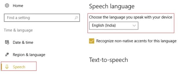 Speech-language settings