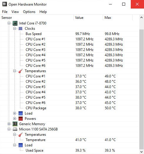 Open Hardware Monitor 