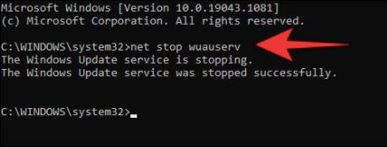 net stop wuauserv