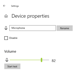 Device properties