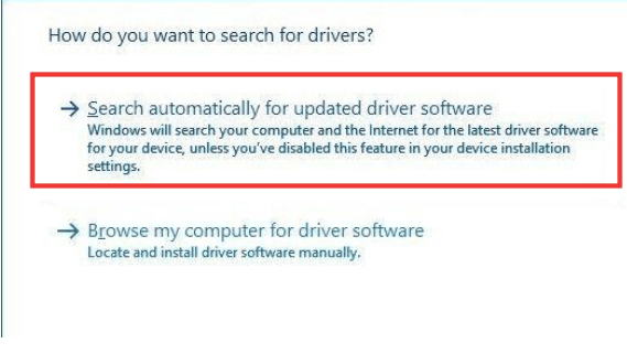 Search automatically for updated driver software