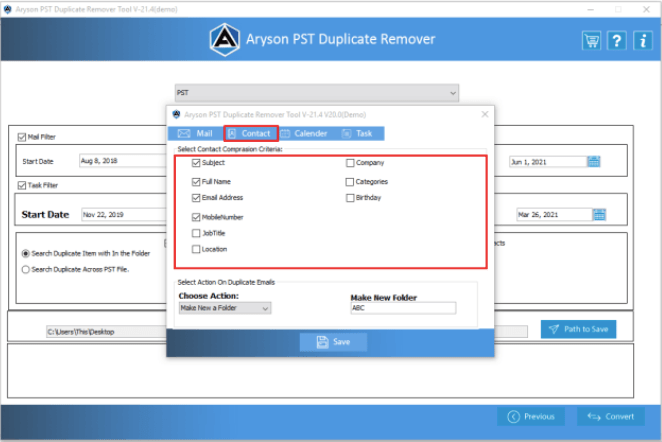 Aryson Outlook Duplicate Remover 