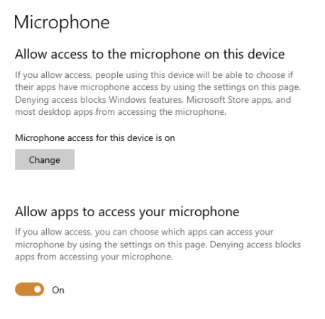 allow apps to access the microphone