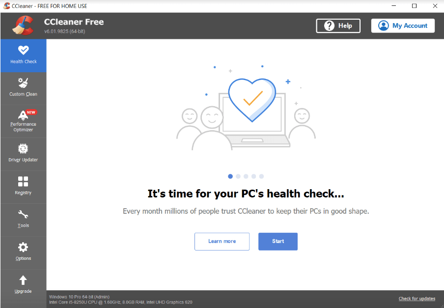 CCleaner health check