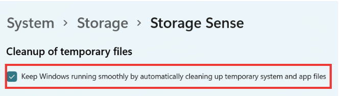 Storage Sense