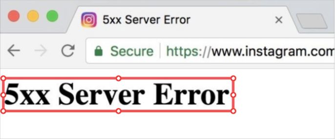5xx server error on Instagram