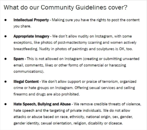 Instagram Community Guidelines