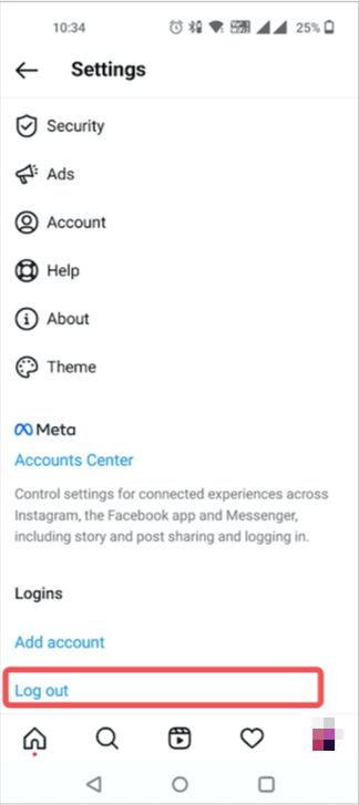 Instagram Log Out