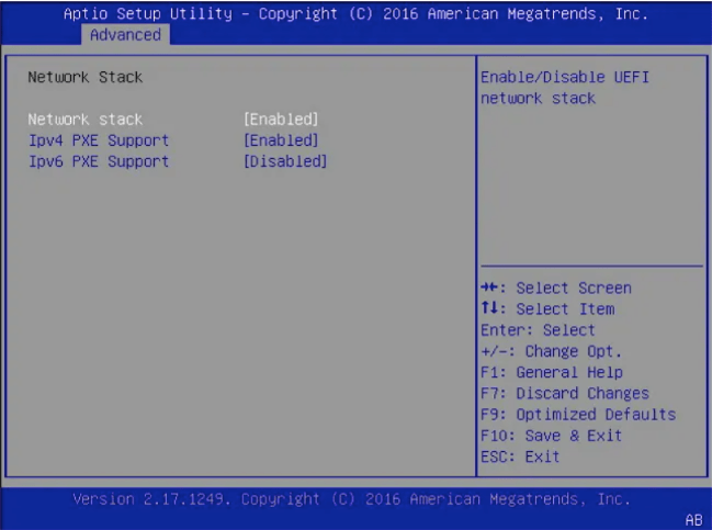 Network Stack BIOS