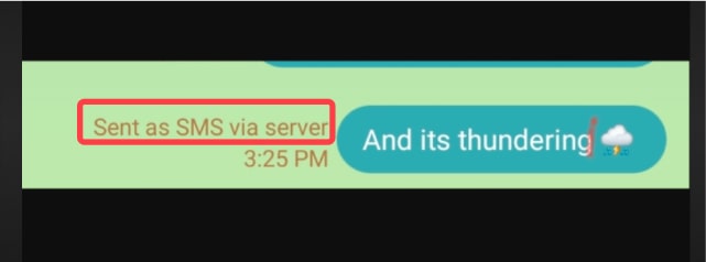 Sent as SMS via Server Mean
