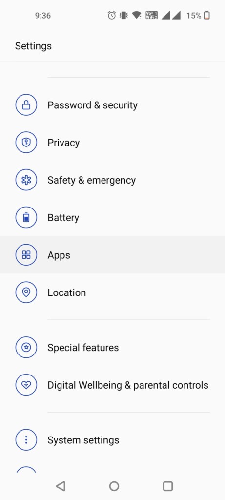 Settings app