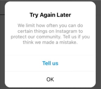 We Limit How Often Instagram Error