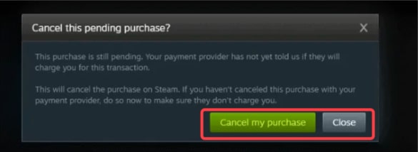 cancel your purchase