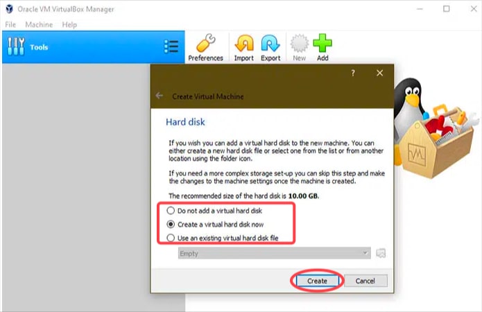 Create a virtual hard disk