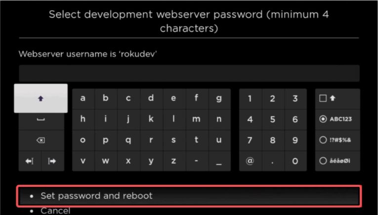 Set password and Reboot