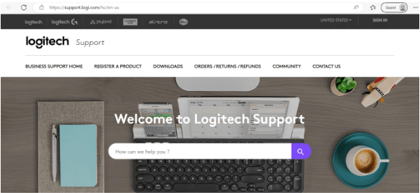 Logitech support website