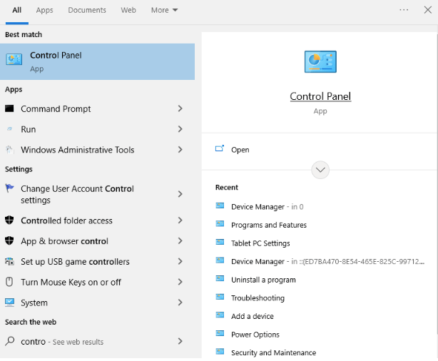 Control Panel