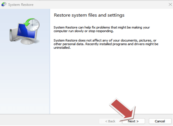 system restore