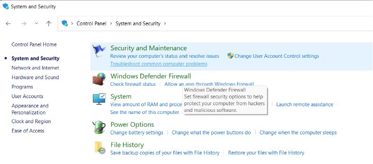 Windows Defender Firewall