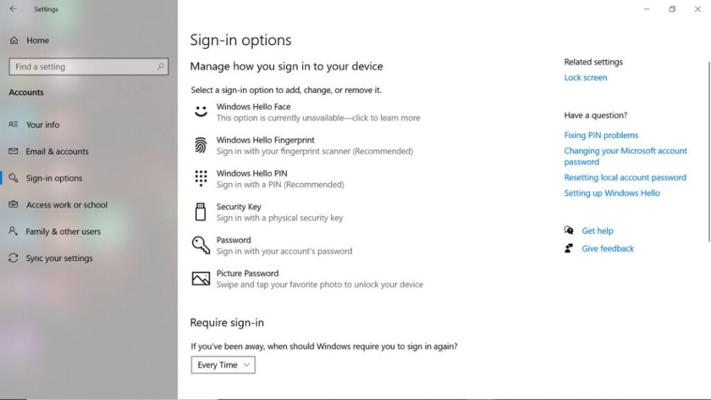 pin sign in windows 10 not working